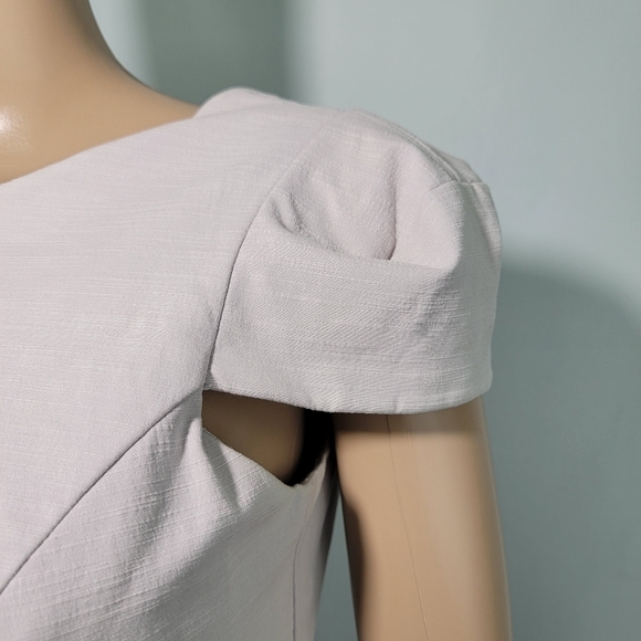 CORPOREUM Women's Light Gray Bodycon Ruched Knee Length Dress Size 40 - Picture 4 of 12